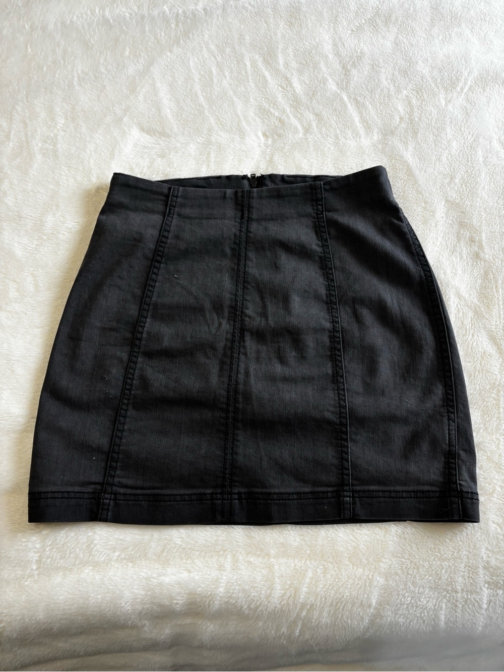 Free People Black Mini Skirt with Panel Stitching